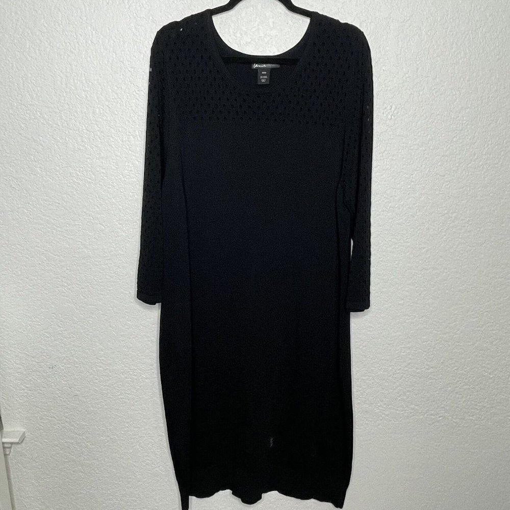 Lane Bryant Knit Black Cutout Dress Knee Length Dress Size 18/20 Womens Plus